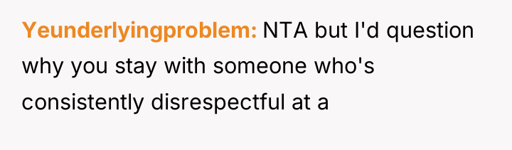 Yeunderlyingproblem NTA but I'd question why you stay with someone...