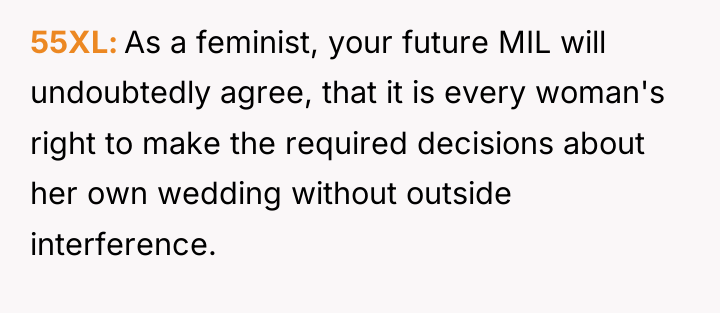 55XL As a feminist, your future MIL will undoubtedly agree,...