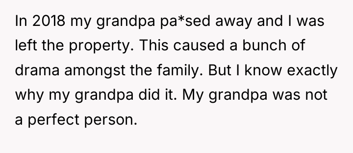 In 2018 my grandpa pa*sed away and I was left...
