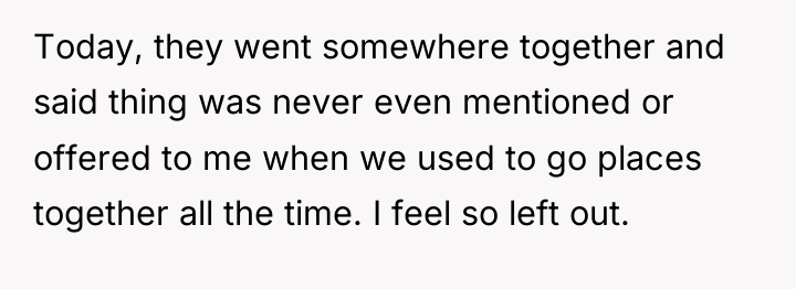 Today, they went somewhere together and said thing was never...