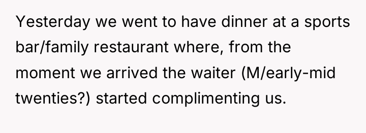 Yesterday we went to have dinner at a sports bar/family...