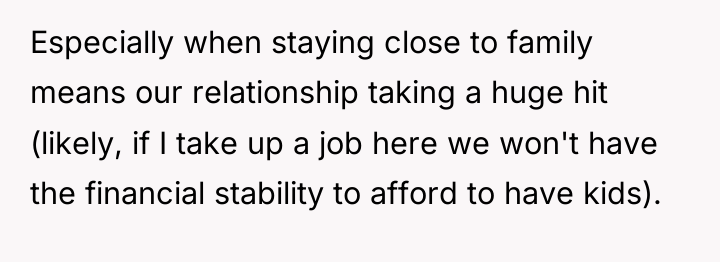Especially when staying close to family means our relationship taking...