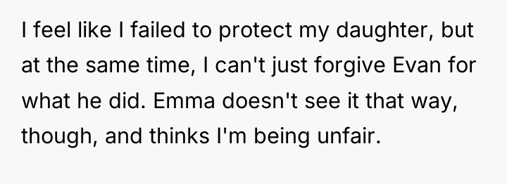 I feel like I failed to protect my daughter, but...