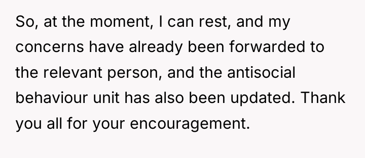 So, at the moment, I can rest, and my concerns...