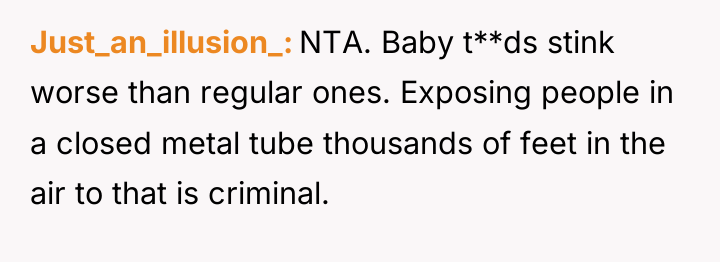 Just_an_illusion_ NTA. Baby t**ds stink worse than regular ones. Exposing...