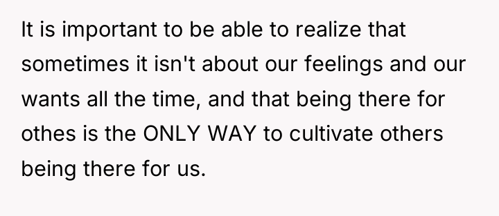 It is important to be able to realize that sometimes...