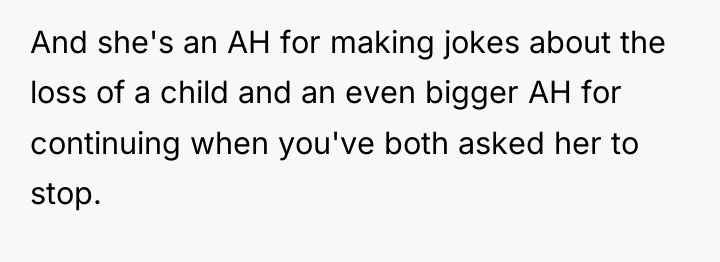 And she's an AH for making jokes about the loss...
