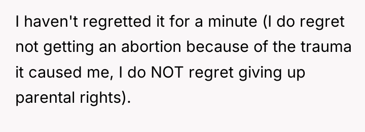 I haven't regretted it for a minute (I do regret...