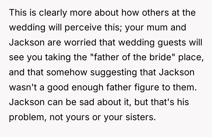 This is clearly more about how others at the wedding...