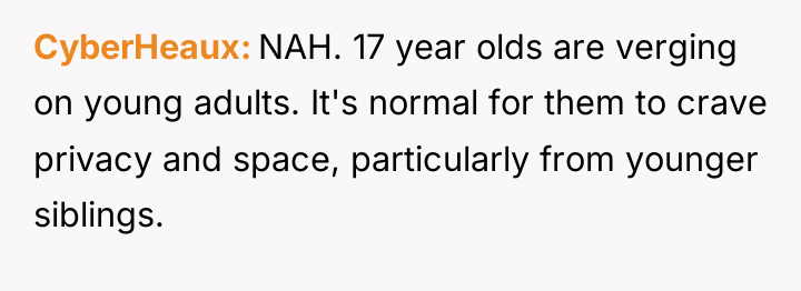 CyberHeaux NAH. 17 year olds are verging on young adults....