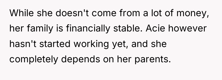 While she doesn't come from a lot of money, her...