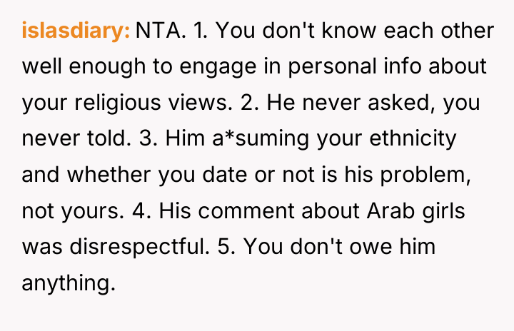 islasdiary NTA. 1. You don't know each other well enough...