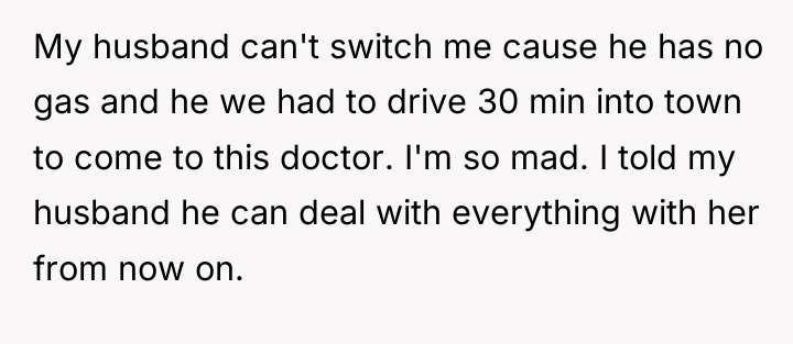 My husband can't switch me cause he has no gas...