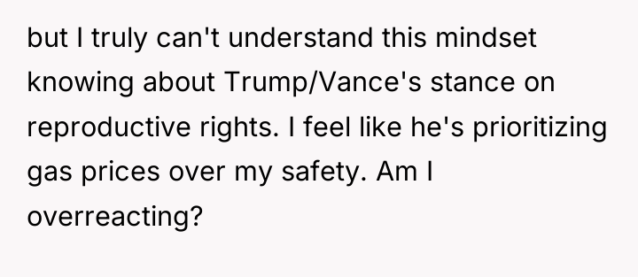 but I truly can't understand this mindset knowing about Trump/Vance's...