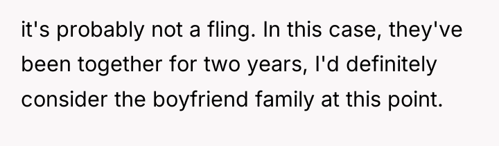 it's probably not a fling. In this case, they've been...