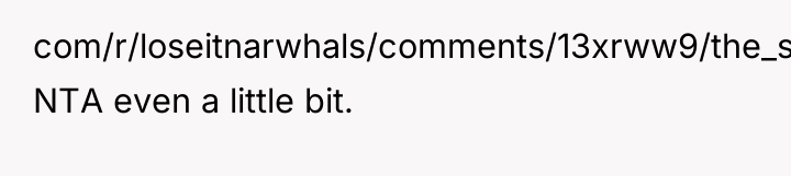 com/r/loseitnarwhals/comments/13xrww9/the_scale_may_be_moving_slowly_but_these_weights/)? NTA even a little bit.