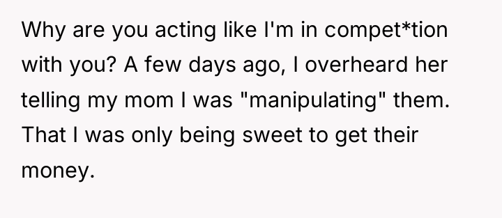 Why are you acting like I'm in compet*tion with you?...