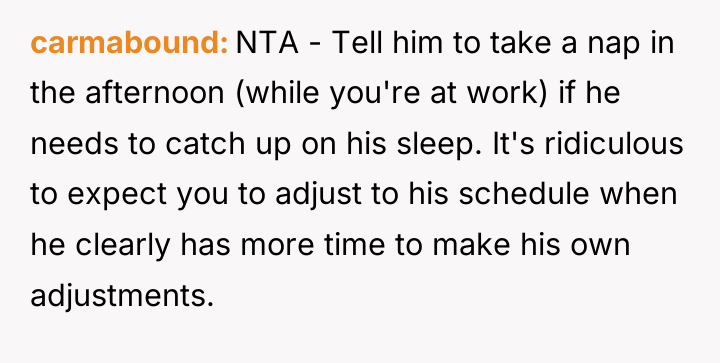 carmabound NTA - Tell him to take a nap in...