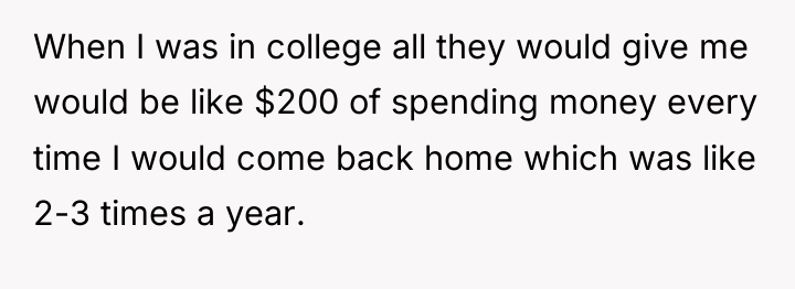 When I was in college all they would give me...
