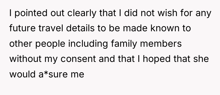 I pointed out clearly that I did not wish for...