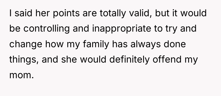 I said her points are totally valid, but it would...