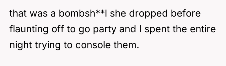 that was a bombsh**l she dropped before flaunting off to...