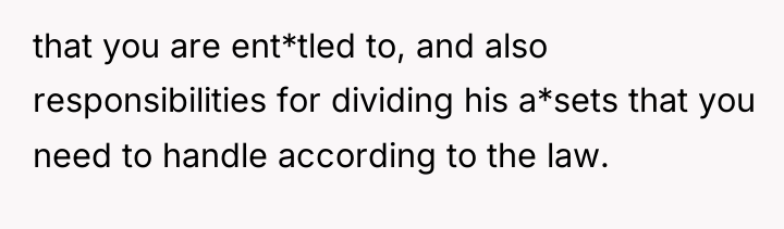 that you are ent*tled to, and also responsibilities for dividing...