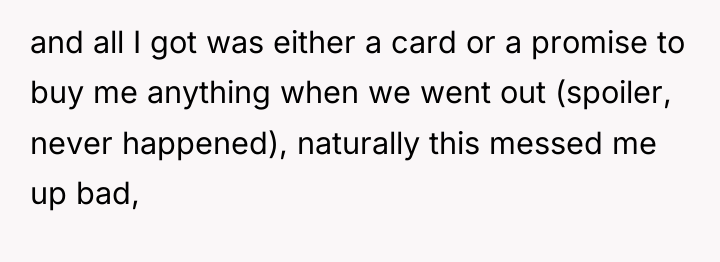 and all I got was either a card or a...