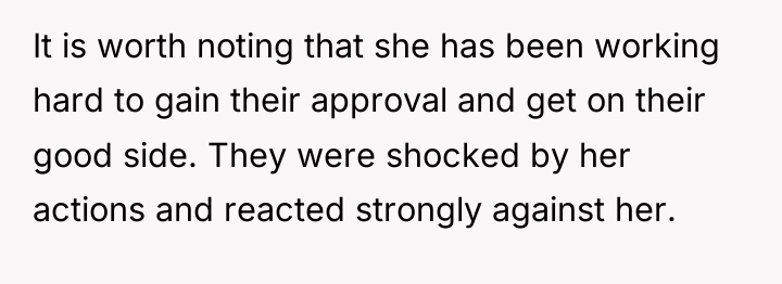 It is worth noting that she has been working hard...