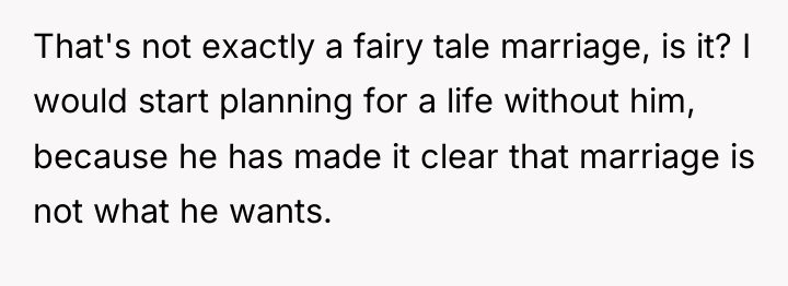 That's not exactly a fairy tale marriage, is it? I...