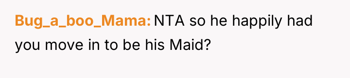 Bug_a_boo_Mama NTA so he happily had you move in to...