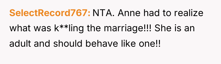 SelectRecord767 NTA. Anne had to realize what was k**ling the...
