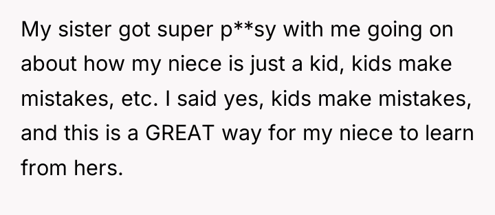 My sister got super p**sy with me going on about...