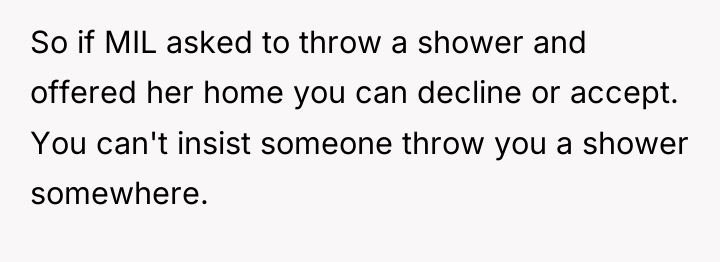 So if MIL asked to throw a shower and offered...