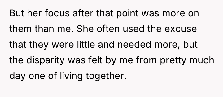 But her focus after that point was more on them...