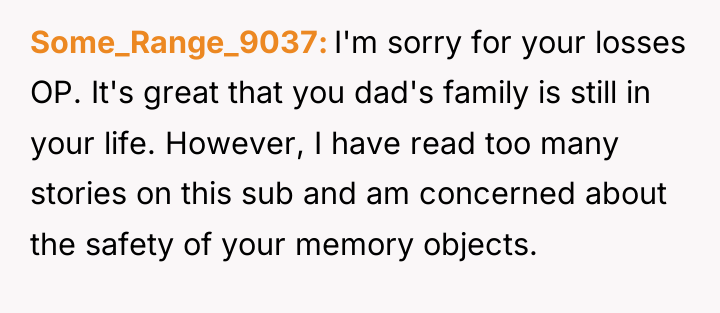 Some_Range_9037 I'm sorry for your losses OP. It's great that...