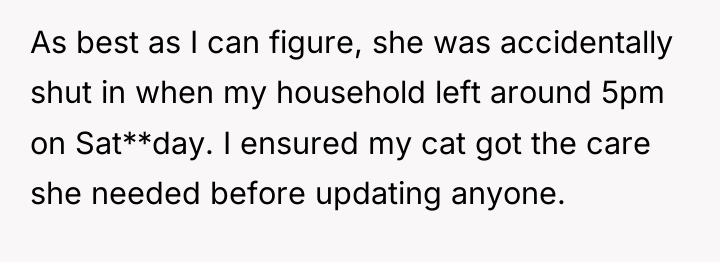 As best as I can figure, she was accidentally shut...