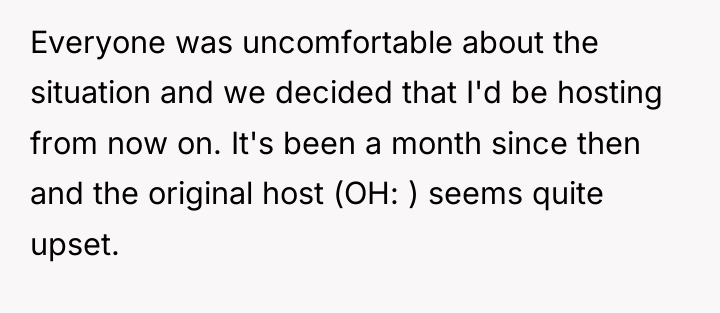 Everyone was uncomfortable about the situation and we decided that...