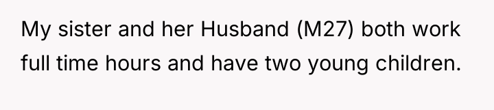 My sister and her Husband (M27) both work full time...