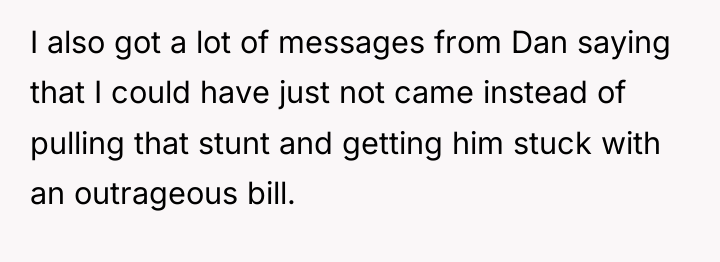 I also got a lot of messages from Dan saying...
