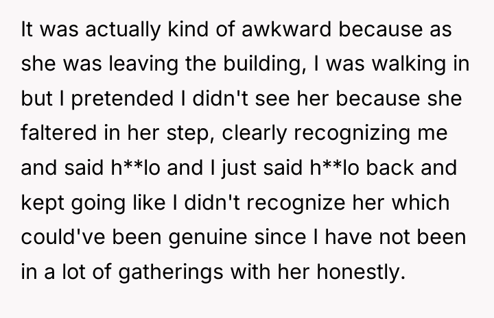 It was actually kind of awkward because as she was...