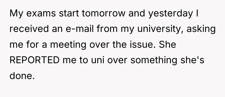 My exams start tomorrow and yesterday I received an e-mail...