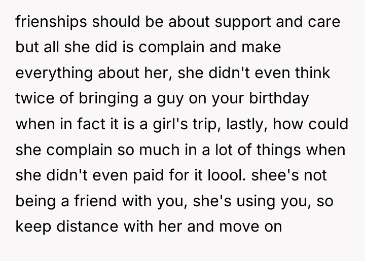 frienships should be about support and care but all she...