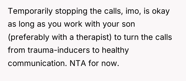 Temporarily stopping the calls, imo, is okay as long as...