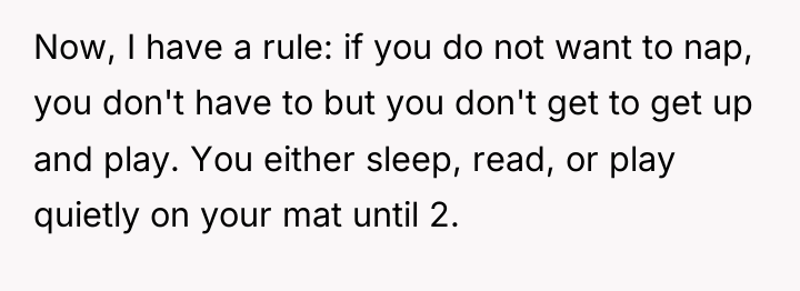 Now, I have a rule: if you do not want...