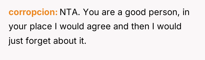 corropcion NTA. You are a good person, in your place...