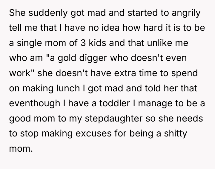 She suddenly got mad and started to angrily tell me...