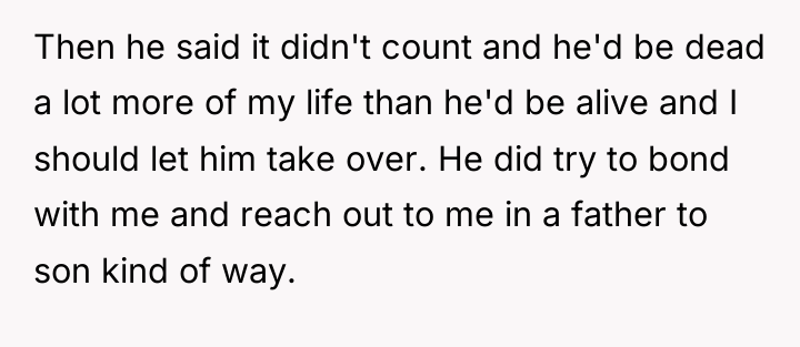 Then he said it didn't count and he'd be dead...