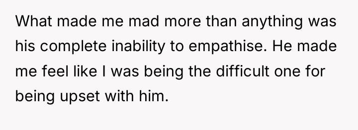 What made me mad more than anything was his complete...