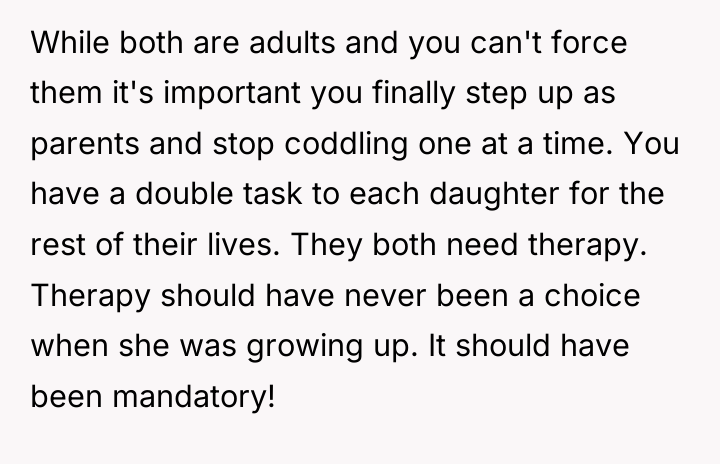 While both are adults and you can't force them it's...